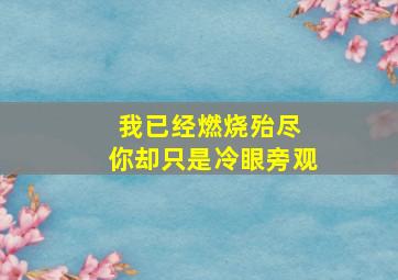 我已经燃烧殆尽 你却只是冷眼旁观